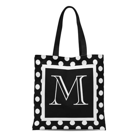 Polka Dot Purse Handbag (LADDKE Canvas Tote Bag Red Modern Black White Polka Dot Contemporary Married Natalie Reusable Handbag Shoulder Grocery Shopping)