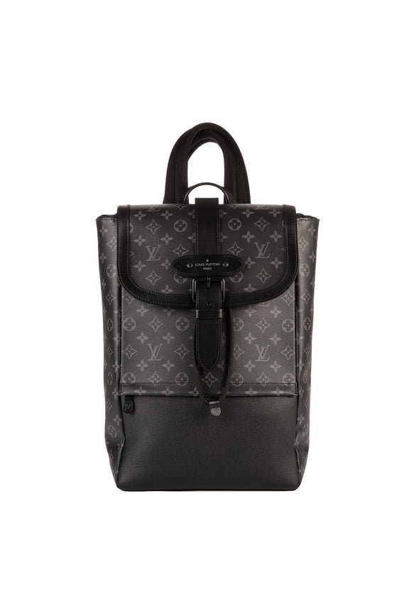 Pre-Owned Louis Vuitton Grey/Black New Saumur Backpack Backpack Monogram Eclipse