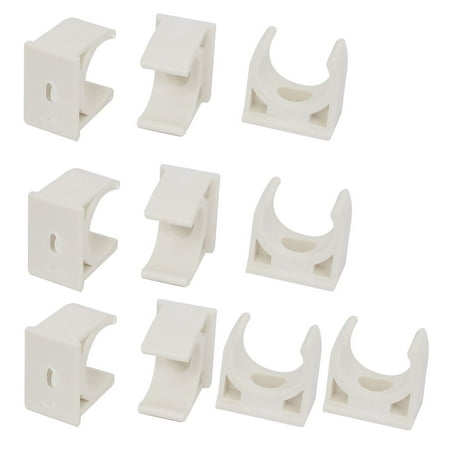 Pvc Snap - 10pcs 20mm Dia White PVC Water Tube Pipe Hose Clamps Snap in Type Clips Fittings