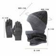 thumbnail image 3 of DcGZvy Winter Knitted Hat Neck Scarf and Gloves Set of 3 Comfy Thermal Fleece Lined Hat Neck Scarf Gloves for Men Women, 3 of 3