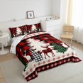 thumbnail image 3 of Manfei Animal Deer 3 Pieces Queen Comforter Set for Female Men Adults,Merry Christmas Ultra Soft Bedding Sets,Geometric Plaid Bedding Comforter Set Breathable,Breathable Home Decor,Reversible, 3 of 8