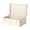 Beige, variant on Decorative Metal Box, Home Storage Organizer with Lock Hole and Handle, Toy Box for Kids, 23.8X14.2X9.5 Inches (White)