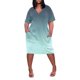 thumbnail image 1 of vestido casual con estampado degradado y bolsillo en la rodilla con cuello en v y manga corta de verano para mujer verde / xl, 1 of 4