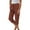 502_Brown, variant on Jxximdong Capris Pants for Women, Fashionable and Casual Summer Elastic High Waist Solid Color Cotton and Linen Loose Trousers, Beige Women's Cropped Pants