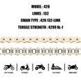 thumbnail image 4 of Cadena para moto DYC 420 Gold, 132 eslabones con rompecadenas, 4 of 6