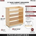 thumbnail image 4 of Rev-A-Shelf 448-BC-11C 11 Inch Pullout Wood Kitchen Base Cabinet Organizer, 4 of 9