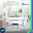 thumbnail image 3 of Medical Store Cama Hospitalaria De Lujo con barandales Plegables, Ruedas Giratorias, Acero de Alta Resistencia Soporta hasta 130kg, Incluye: Colchón y Porta Suero con 2 Ganchos. (Manual), 3 of 8
