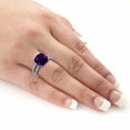 thumbnail image 5 of HeartsAndYou 3ct Natural Purple Amethyst Dual Band Engagement Ring 100% 14k SOLID White Gold, 5 of 9