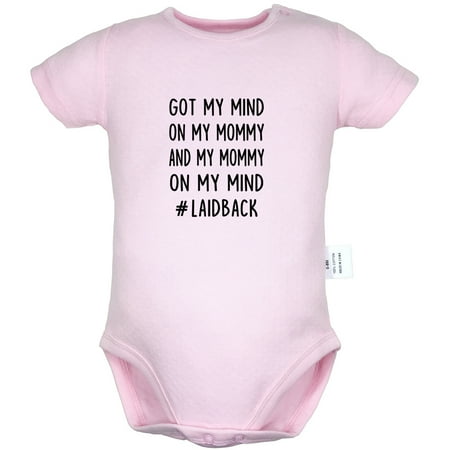 

Got My Mind On My Mommy And My Mommy On My Mind Funny Rompers For Babies Newborn Baby Unisex Bodysuits Infant Jumpsuits Toddler 0-24 Months Kids One-Piece Oufits (Pink 0-6 Months)