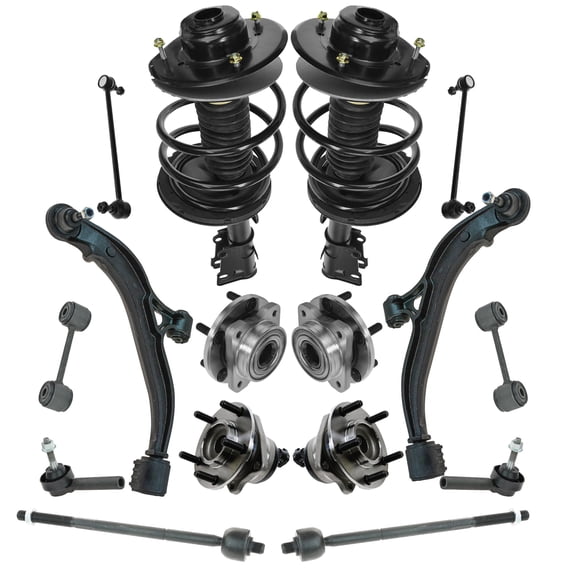 TRQ 16 Piece Steering Suspension Kit Complete Struts Wheel Bearings Tie Rods PSA59960