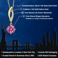 thumbnail image 2 of Gem Stone King 14K Yellow Gold Pink Moissanite and Lab Grown Diamond Pendant Necklace for Women | 1.23 Cttw | Gemstone Birthstone | Round 7MM | With 18 inch Chain, 2 of 6