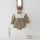 thumbnail image 5 of Korean Spring Baby Girls' Bodysuit Cute Toddler Plaid Big Lapel One Piece Sisters Clothes Children's Girls Princess Dress, 5 of 6