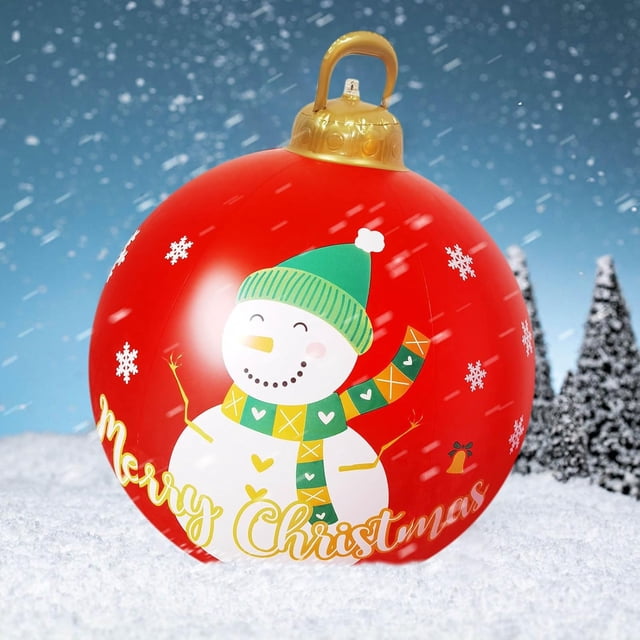Venta de bolas inflables de Navidad, 60 cm, grandes, para exteriores, de PVC, para Navidad, inflables gigantes, reutilizables, muñecos de nieve de Papá Noel, para decoración de jardín y patio de Navid
