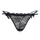 thumbnail image 1 of Gibobby Panty Microfibra con Encaje Tanga encaje con recorte encaje para mujer Bragas mujer con perlas Bragas sexy（Negro，Talla única), 1 of 5