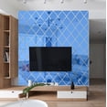thumbnail image 4 of Pegatina decorativa de espejo acrílico 3D con empalme de diamantes para pared de fondo de TV, 4 of 5