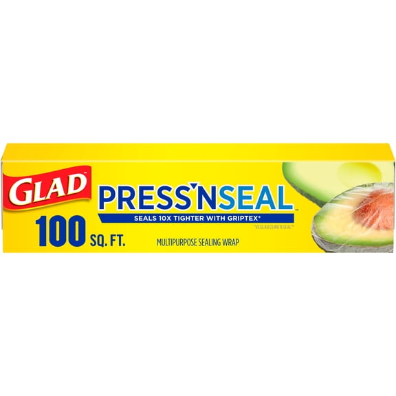 Glad Press'n Seal Plastic Food Wrap, 100 sq ft Roll