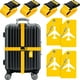 thumbnail image 1 of Juego de correas y etiquetas para equipaje, 8 unidades, aprobado por la TSA, color amarillo, 1 of 7