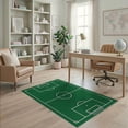 thumbnail image 2 of ODIKA 4'x6' Washable Area Rug Non-Slip, Chair-Friendly, Flatwoven Sports Layout With Goal Posts And Penalty Arc Borders Soccer Field Refined for Home Office, Under Desk, 2 of 7