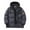 Dark Gray, variant on Oversized Hooded Patchwork Puffer Coat Women Quilted Zip Up Jacket Packable Warm Winter Outdoor Fashion XXL Size Blue