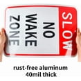 thumbnail image 3 of Large Slow No Wake Zone Sign, 18"x 12" Aluminum Reflective Sign Rust Free Aluminum-UV Protected and Weatherproof, 3 of 5