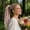 F, variant on Elastic Dread Ponytail - Boho Braided Dreadlock Hair Extension with Elastic Tie, Crochet Dreadlocks Synthetic Hair, Gradient Dread Extensions with Decorations for Women Men Festival Daily Wear