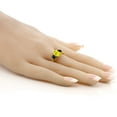 thumbnail image 4 of Gem Stone King 2.28 Ct Oval Canary Mystic Topaz Black Onyx 18K Yellow Gold Plated Silver Ring (Size 5), 4 of 4