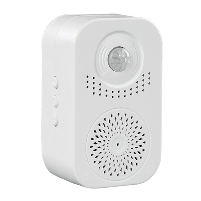 Altavoz de voz con sensor de movimiento para montaje en pared, timbres para visitantes con sensor de movimiento, timbre de puerta con alarma de movimiento, bricolaje