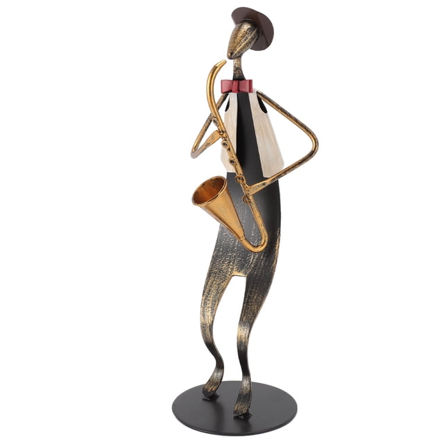 Estatuilla De Saxofonista, Estatuilla De Jugador De Instrumentos Musicales Que No Se Decolora, Decorativa De Hierro Hecha A Mano, Exquisita Para Oficina Para Salas De Estar