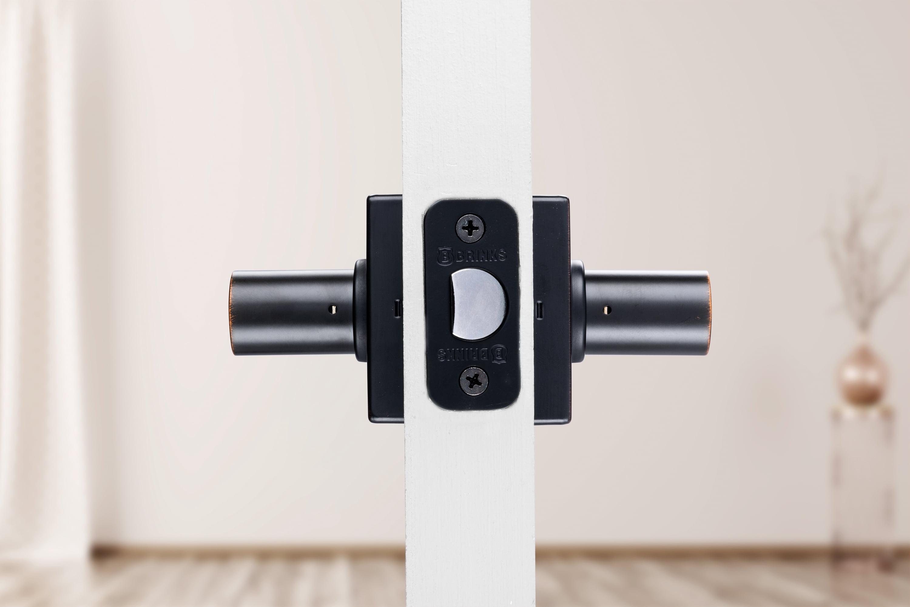 Brinks Contemporary Passage Lever Doorknob, Tuscan Bronze