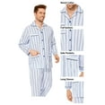 thumbnail image 2 of GLOBAL Conjuntos de Pijamas de Algodón para Hombre, Ropa de Dormir de Manga Larga con Botones, Ropa de Dormir Cómoda, Conjunto de Pijama Suave con Rayas Amarillas Azules 3XL, 2 of 7