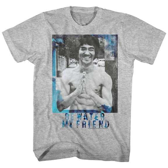 Bruce Lee Water Gray Heather Adult T-Shirt 4Xlt
