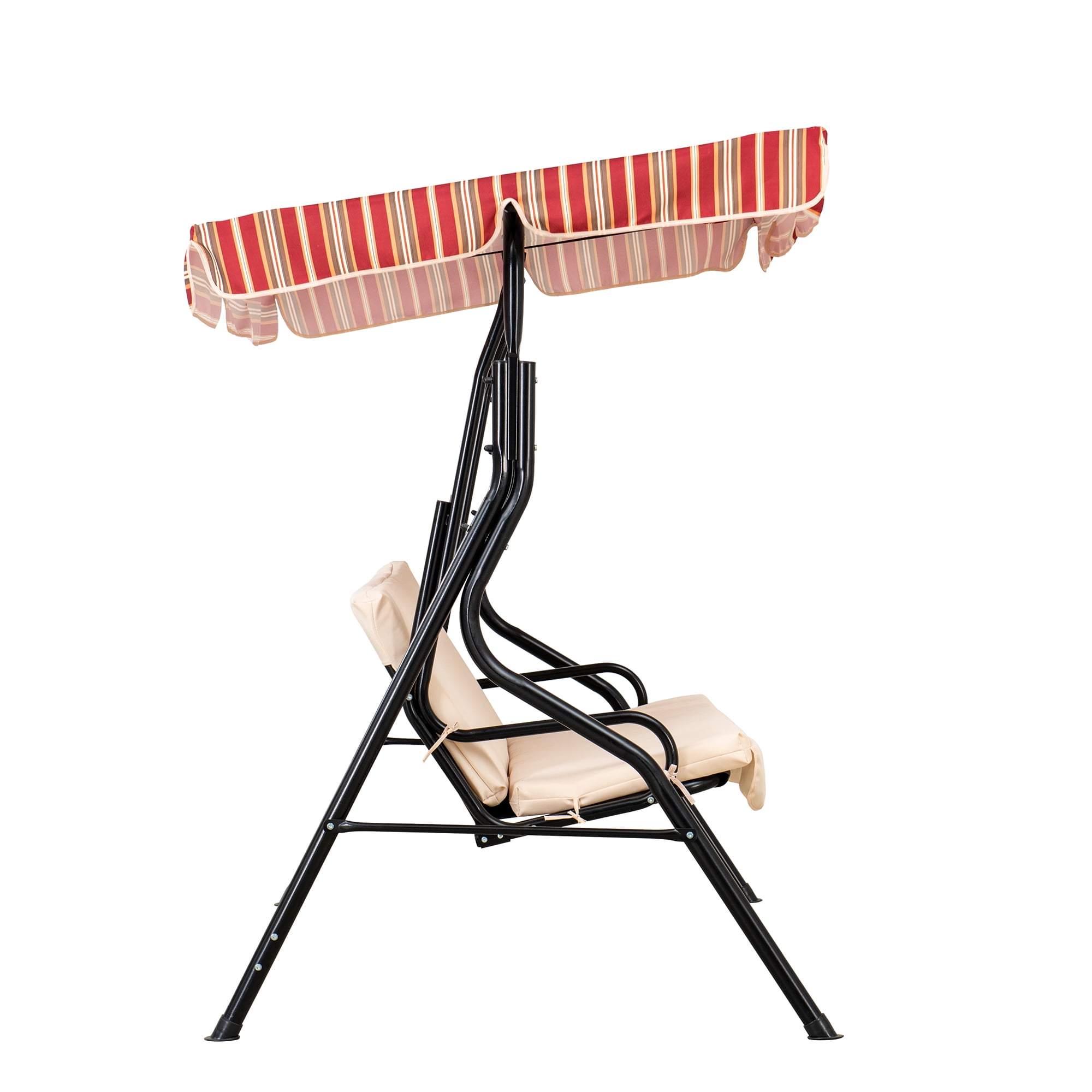 Sunjoy Group Steel Porch Swing with Awning, Black