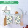 thumbnail image 6 of Seamless Pattern Of Blue Flowers and Green Leaves Square Insulation Pads 2 Piece Heat Resistant 338 Degrees F Oven Mitts for Kitchen Table BBQ Microwave and Other Cooking Occasions, 6 of 7