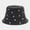 Black, variant on Four Seasons Denim Flower Embroidery Bucket Hat Fisherman Hat Outdoor Travel Sun Cap for Men and Women 181