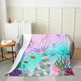 thumbnail image 2 of Mermaid Tail Blanket,Kids Fish Scales Throw Blanket Twin 60x80,Girly Rainbow Fleece Blanket Ocean Life Sea Animal Bed Blanket Teal Sequins Pastel Pink Paillette Bedroom Decor, 2 of 5