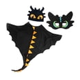 thumbnail image 1 of Disfraz de dragón Hugo Disfraz de dinosaurio negro para Halloween, 1 of 10