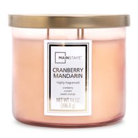 Mainstays 3-Wick Candle, Cranberry Mandarin, Colored Jar - 14 oz