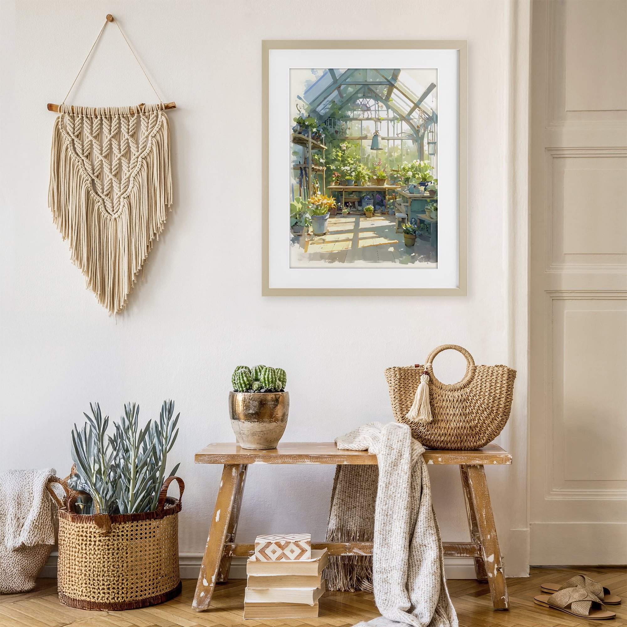Stupell Industries Sunlit Greenhouse Plant Sanctuary Birch Framed Print Under Glass, design by Creative Studio