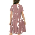 thumbnail image 5 of Girls Short Sleeve Flowy Dress Child Kids A-Line Skater Flowy Summer Casual T-Shirt Dresses Kids Plus Size Witch Dress 9Y, 5 of 7