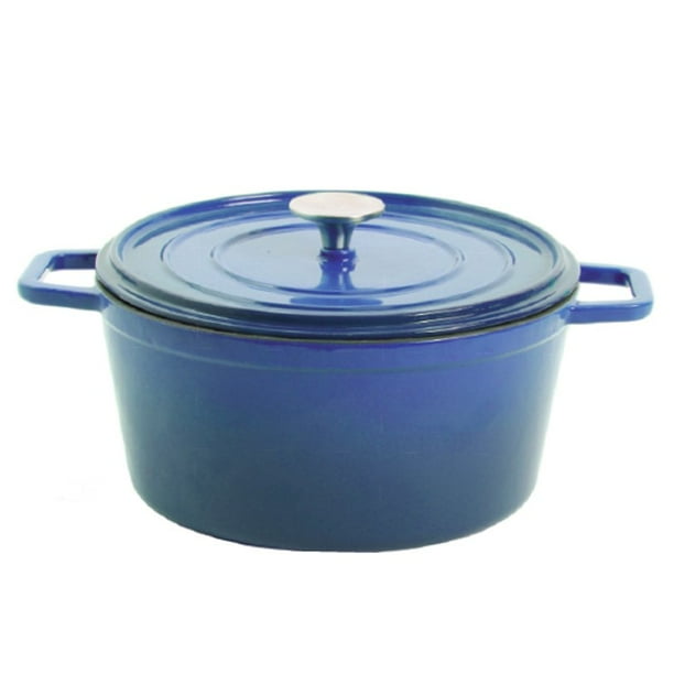 CrockPot Elmington Enamel Cast Iron 5 Qt. Dutch Oven with Lid, Blue