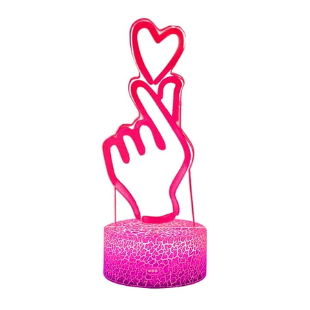 

Yrtoes Olight Outdoor Lighting Valentine s Day 3D Night Light LED Colorful 7-Color Desk Lamp Bedroom Home Decor Gift