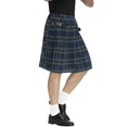 thumbnail image 2 of YAYUBA Men's Kilt for Men Retro Scottish Style Plaid Contrast Waistband Pleated Skirt, Blue, 2 of 7