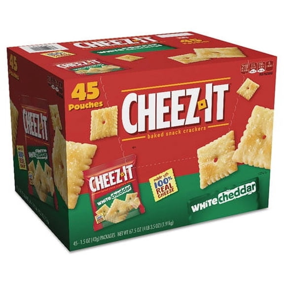 Cheez-It Crackers, 1.5 Oz Bag, White Cheddar, 45/carton | Bundle of 2 Cartons