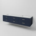 thumbnail image 6 of Castor 80 in W Blue Double Bath Vanity and Carrara Marble Top, 6 of 11