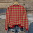 thumbnail image 4 of ZUKMRJPC Womens Crewneck Christmas Sweaters Merry Christmas Letter Print Fleece Lined Long Sleeve Cute Plaid Sweatshirts Holiday Party Shirts, 4 of 9