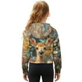 thumbnail image 2 of Xixirimido Butterfly Deer Wild Floral Pattern Half Zip Sweatshirt for Girls Long Sleeve Pullover Crop Tops with Pocket Kids Hoodie Fall Winter Clothes Size 7-8, 2 of 7