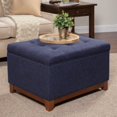 thumbnail image 4 of HomePop Ottoman de Rangement Carré Surdimensionné avec Bois, 4 of 5