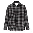 thumbnail image 6 of Men's Plaid Dress Shirts Long Sleeve Lapel Wrinkle Free Tee Fashion Casual Button Down Tops, 6 of 7