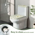 thumbnail image 4 of COEQINE Toilet Lid Cover and Toilet Tank Cover, Durable Polyester Fabric Easy to Clean Toilet Cover 2 Piece Set for Home Bathroom Decor, Daisy Floral Bee Yellow, 4 of 7