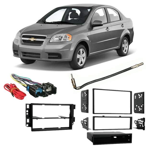 Fits Chevy Aveo 2009 2018 Single Double Din Harness Radio Install Dash Kit Com - Seat Covers For 2009 Chevy Aveo